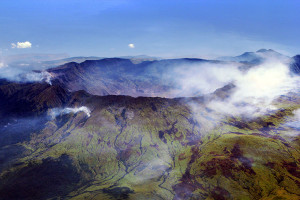Aerial view of the caldera of Mt Tambora at the island of Sumbawa, Indonesia. Photo Credit: Jialiang Gao (peace-on-earth.org)