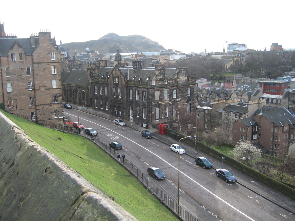 A2. View of our hostel from Edinburgh Castle