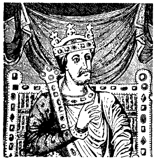 Charles the Bald. After a dedicational image in Codex aureus in Regensburg, written year 870 by his command.