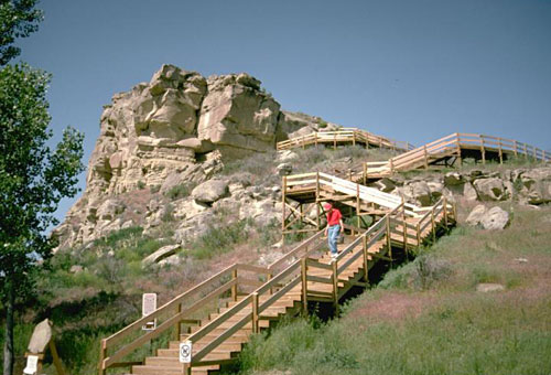 Stairs at Pompeys Pillar National Monument, Montana. Photo: Bureau of Land Management via Wikimedia Commons