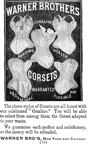 Advertisement for Warner Brothers Coraline Corsets. Photo: Wikimedia Commons
