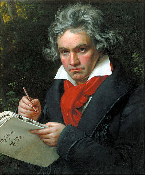Portrait of Ludwig van Beethoven when composing the Missa Solemnis, painted 1820 by Joseph Karl Stieler (1781–1858), in Beethoven-Haus, Bonn. Photo via Wikimedia Commons
