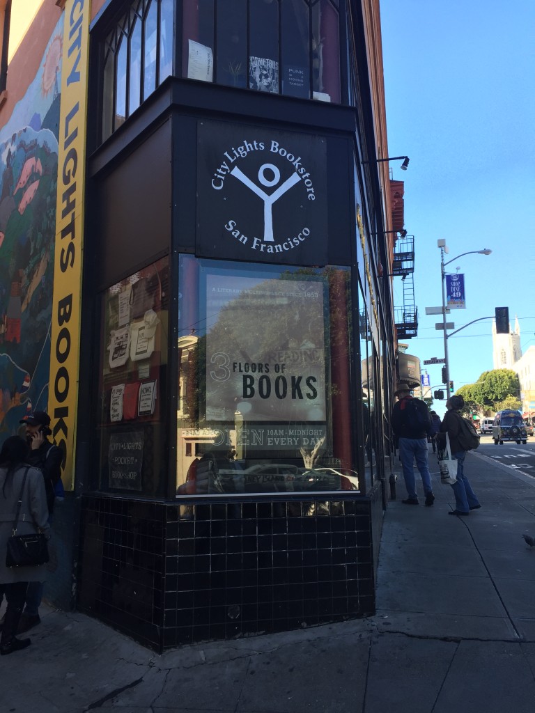 Corner of City Lights bookstore. Photo: Cathy Hanson