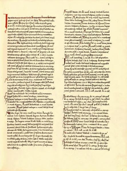 Scan of the Yorkshire section of the Domesday Book. Photo: http://domesdaymap.co.uk via Wikimedia Commons
