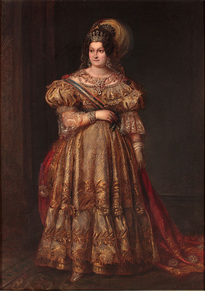 María Cristina of Bourbon by Valentín Carderera in 1831, currently in the Museum of Romanticism (Madrid). Photo via Wikimedia Commons.