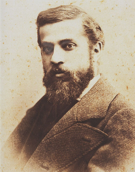 Portrait of Antoni Gaudí (1878) by Pablo Audouard Deglaire (1856 - 1919). Photo via Wikimedia Commons.