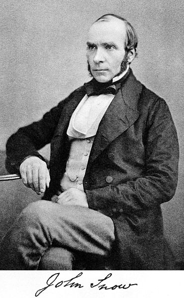 Dr. John Snow (1813-1858), British physician. Photo via Wikimedia Commons