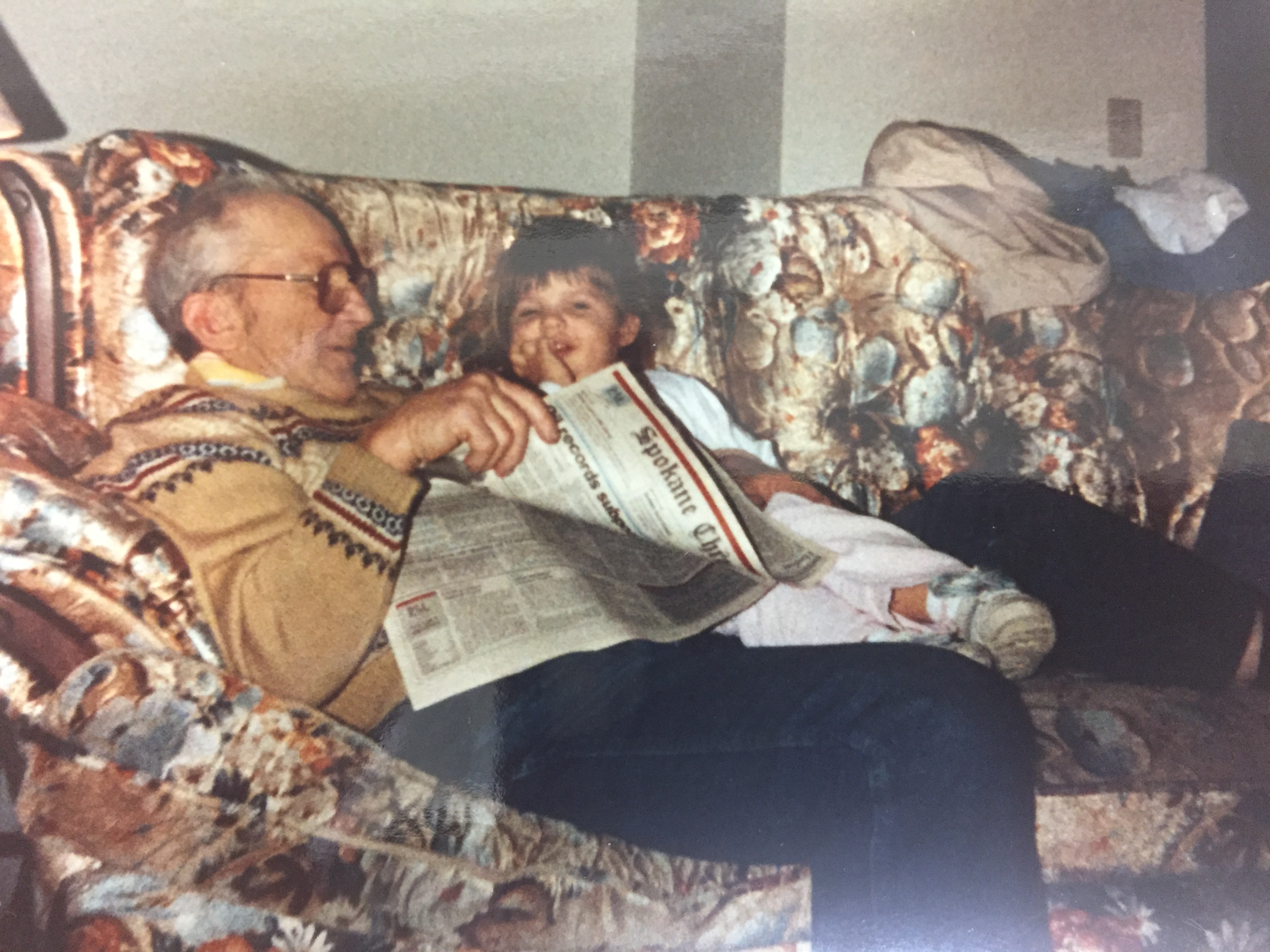 Stanley Zobel with his great-granddaughter (my daughter) Jessica in 1990. Photo by Cathy Hanson